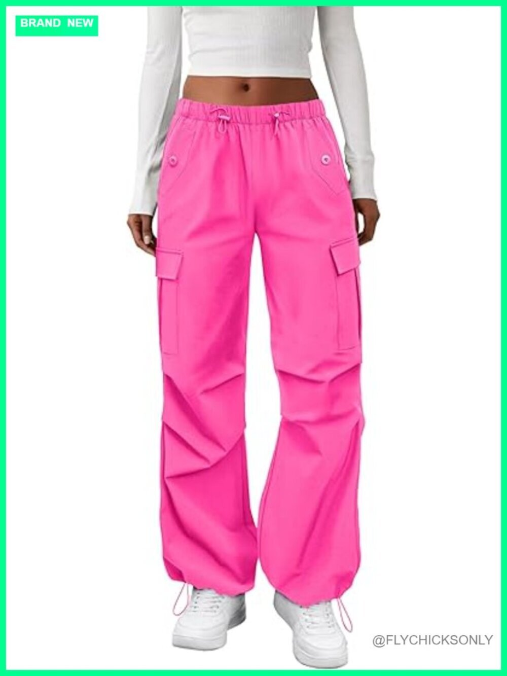Waterproof Cargo Pants with Pockets Elastic Waisted Adjustable Baggy Hiking